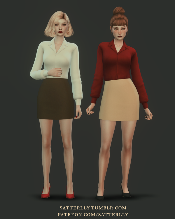 Maxis Match Formal skirt and shirt outfit 1 by simsfinds - The Sims 4 Custom Content