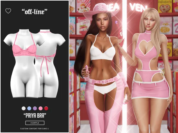 Mix off line priya bra (sample) by bergdorfsims - The Sims 4 Custom Content