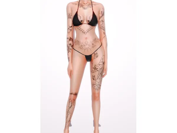 Mix RavenBlends Bryce Tattoo by RavenBlends - The Sims 4 Custom Content