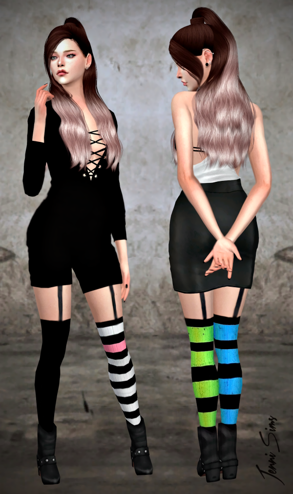 Mix Tights Socks Kawaii Cat Stockings Jennisims by simsfinds - The Sims 4 Custom Content
