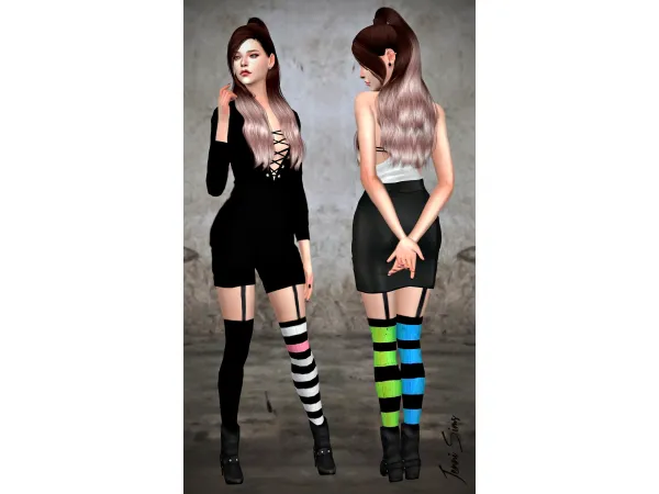Mix Tights Socks Kawaii Cat Stockings Jennisims by Jennifer - The Sims 4 Custom Content
