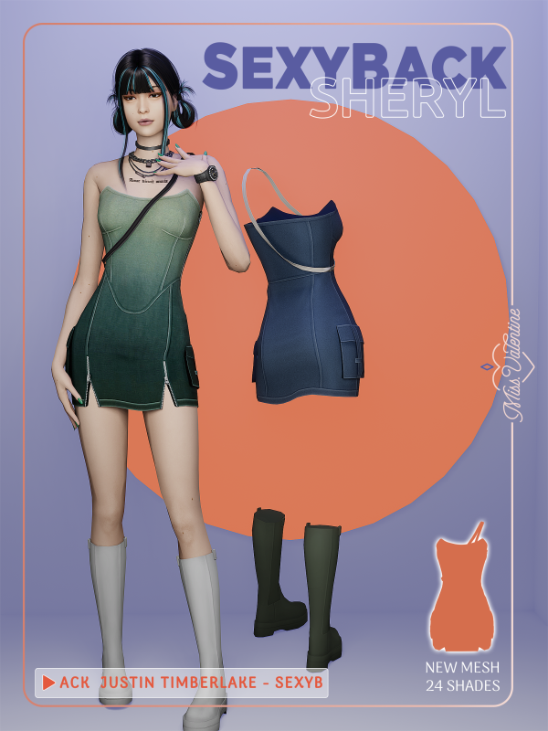 Alpha Sheryl Dress by simsfinds - The Sims 4 Custom Content