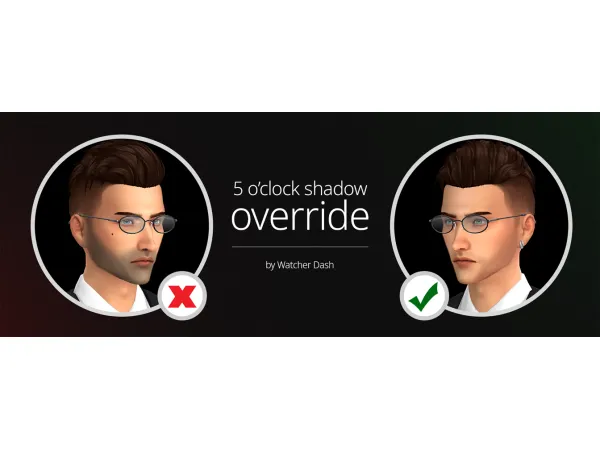 Maxis Match 5 o'clock shadow facial hair override - The Sims 4 Custom Content