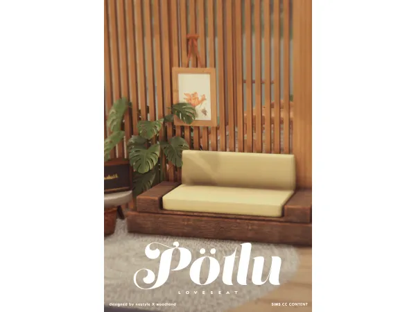 Maxis Match [N O S T Y L E X W O O D L A N D] Pötlu LoveSeat - The Sims 4 Custom Content