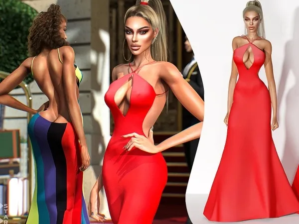 Alpha Mermaid Evening Dress Dress from VMA 2023 - The Sims 4 Custom Content