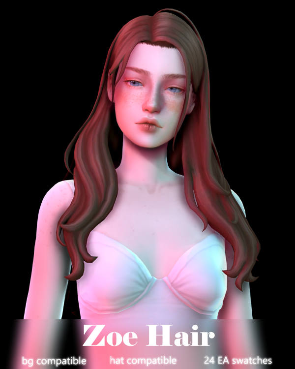 Maxis Match Zoe Hair by simsfinds - The Sims 4 Custom Content