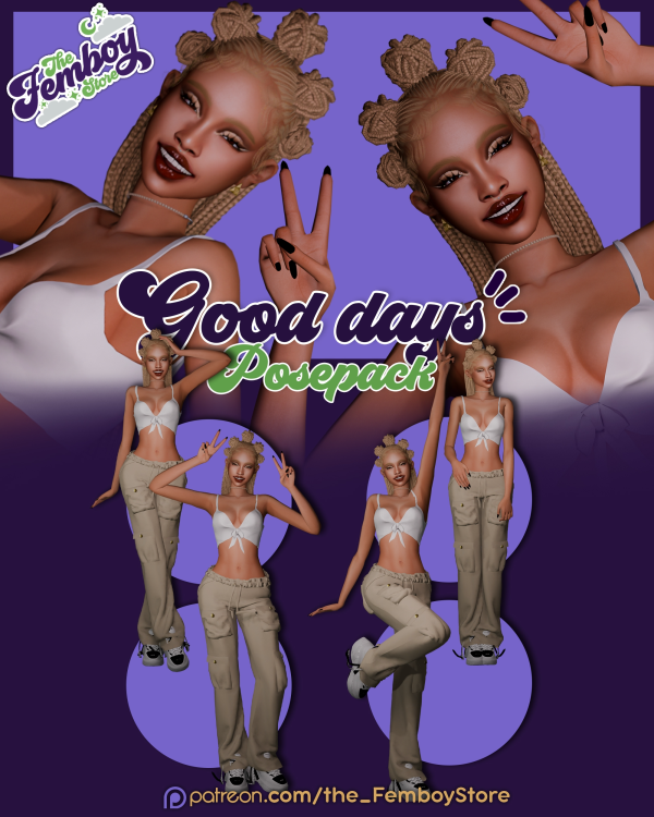 Mix [FEMBOY] Good Days II Posepack by simsfinds - The Sims 4 Custom Content