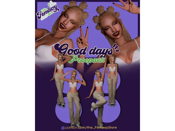 Mix [FEMBOY] Good Days II Posepack by the_FemboyStore - The Sims 4 Custom Content