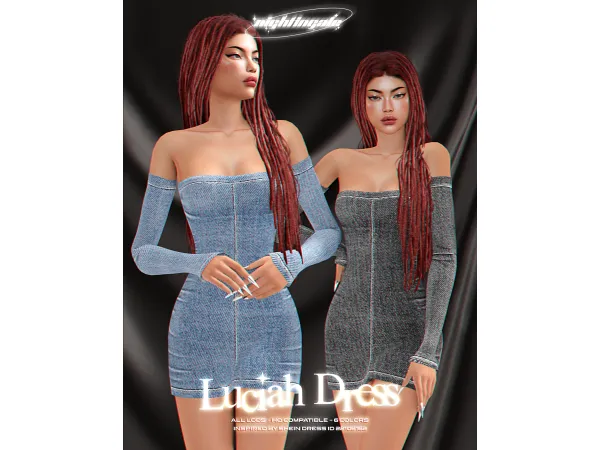 Alpha Luciah Dress by SHEIN BAE by nightingalesims - The Sims 4 Custom Content
