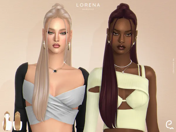 Maxis Match [EnriqueS4] Lorena Hairstyle by enriques4 - The Sims 4 Custom Content