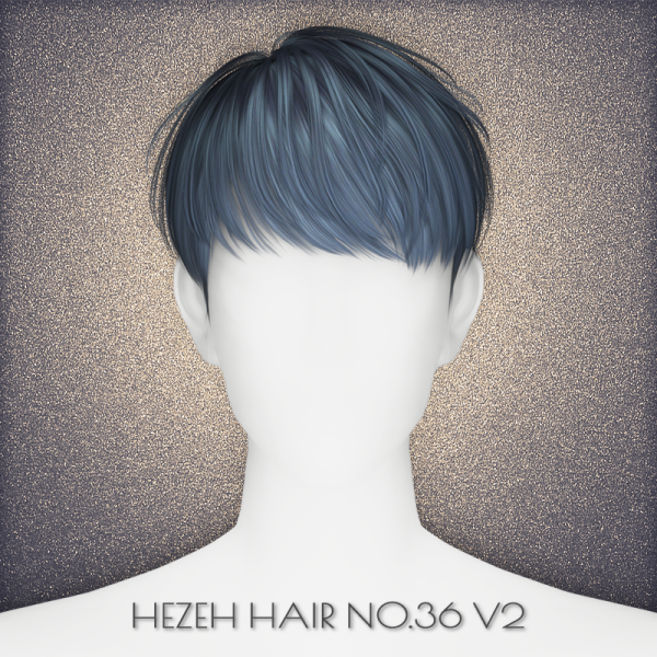 Alpha [Hezeh]Hair_No36_V2 by hezeh - The Sims 4 Custom Content