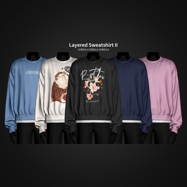 Alpha Layered Sweatshirt II by simsfinds - The Sims 4 Custom Content