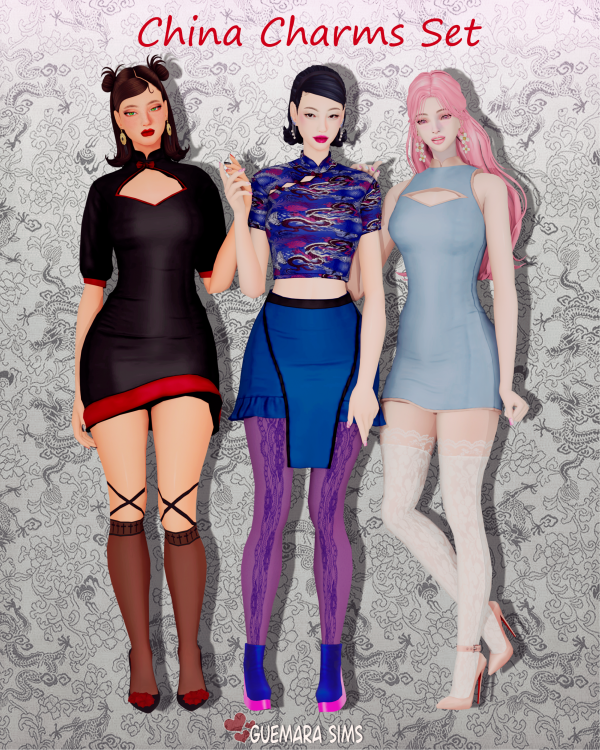 Alpha China Charms set by simsfinds - The Sims 4 Custom Content