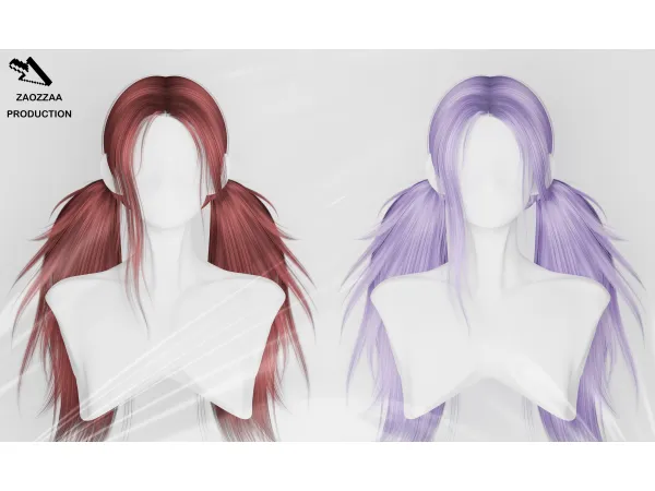 Alpha [ZAO]Fifty Five Hair by simsfinds - The Sims 4 Custom Content