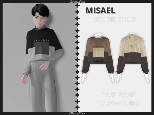 Alpha Misael Hoodie Child - The Sims 4 Custom Content