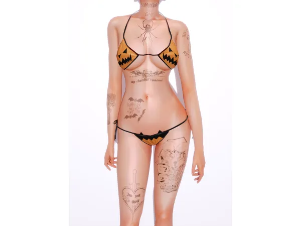 Mix RavenBlends Helena Tattoo by RavenBlends - The Sims 4 Custom Content