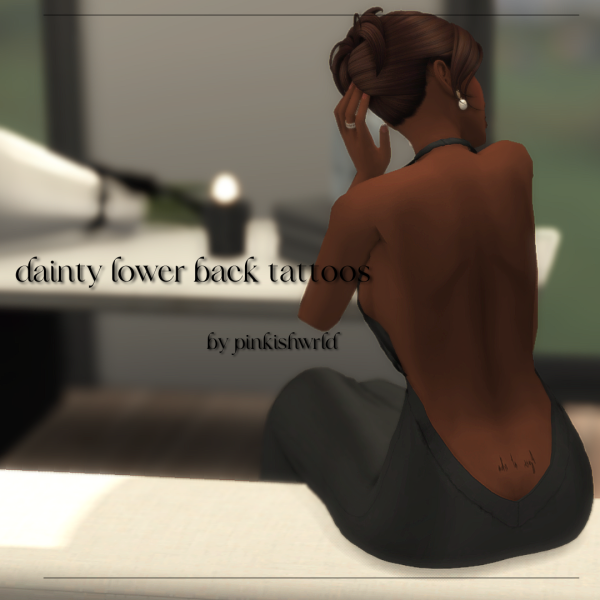 Mix dainty lower back tattoos in simlish by simsfinds - The Sims 4 Custom Content