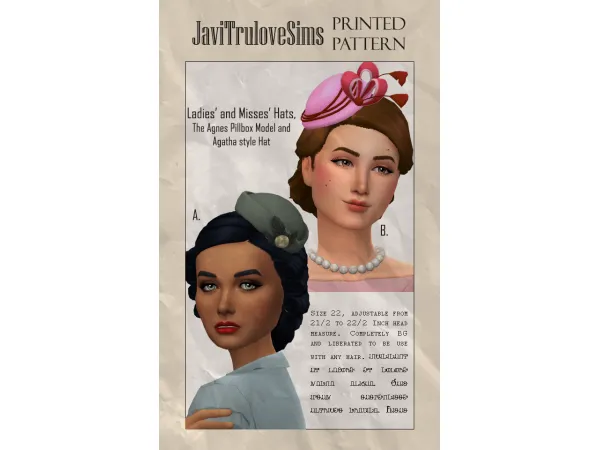 Maxis Match Crumplebottom Hats by Javitrulove - The Sims 4 Custom Content