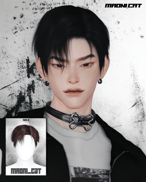 Alpha [Maoni_cat]HAIR No2 Side part by simsfinds - The Sims 4 Custom Content