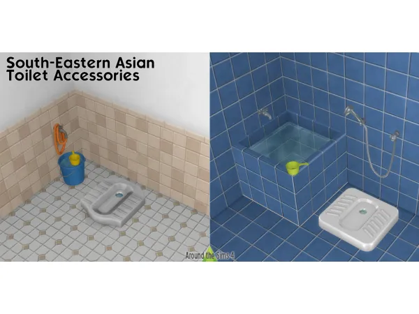 Maxis Match Around South East Asia Toilet accessories - The Sims 4 Custom Content