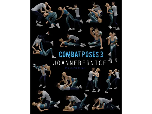 Mix Combat Poses 3 by joannebernice - The Sims 4 Custom Content