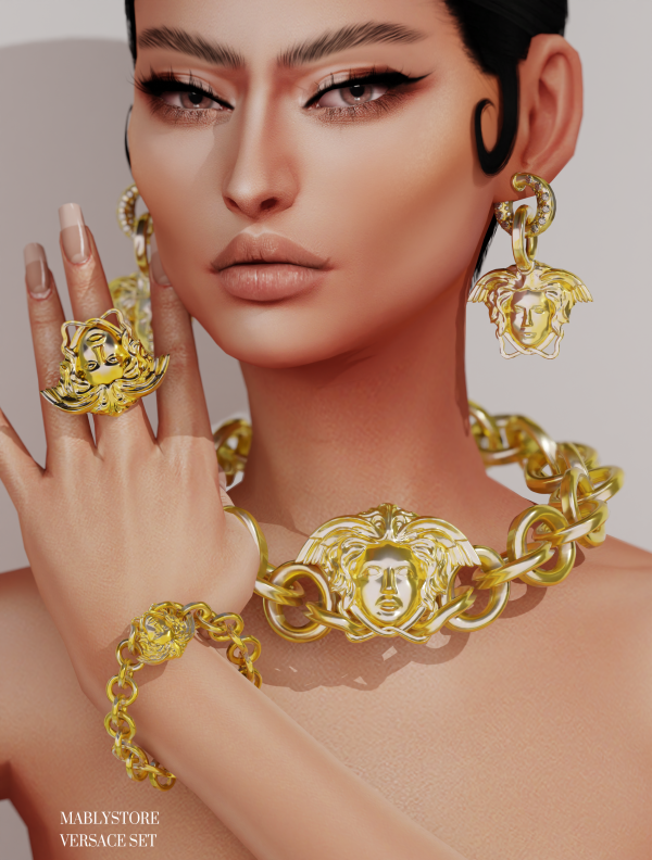 Alpha VERSACE SET by simsfinds - The Sims 4 Custom Content