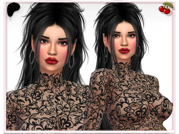 Alpha E Girl Serena Floral Lace Body Stocking by harmoniasims4 - The Sims 4 Custom Content