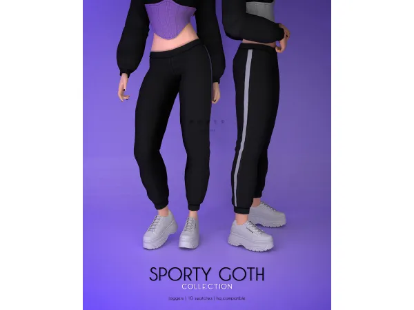Mix Joggers Sporty Goth Collection - The Sims 4 Custom Content