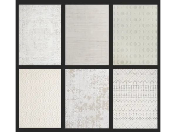 Mix White Rug Collection by SimileBuilds - The Sims 4 Custom Content