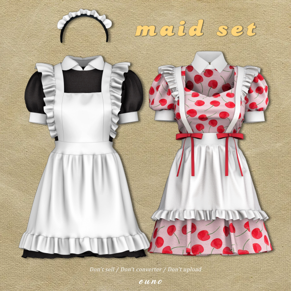 Alpha maid set preview by simsfinds - The Sims 4 Custom Content