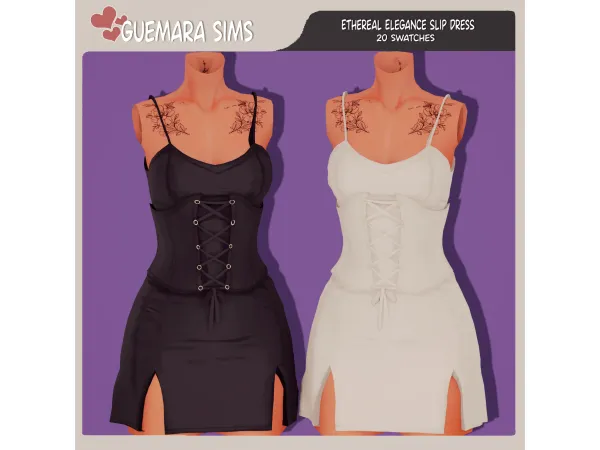 Alpha Ethereal Elegance Slip Dress by guemarasims - The Sims 4 Custom Content