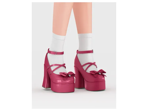 Alpha Cupid Kisses Buckled Heels by backtrackcc - The Sims 4 Custom Content