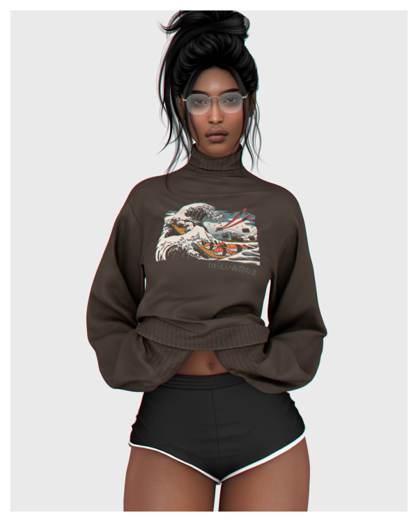 Alpha Warm Turtleneck by simsfinds - The Sims 4 Custom Content