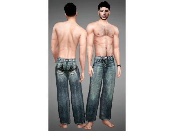 Alpha Bottom boyfriend jeans Low Rise Jennisims by Jennifer - The Sims 4 Custom Content