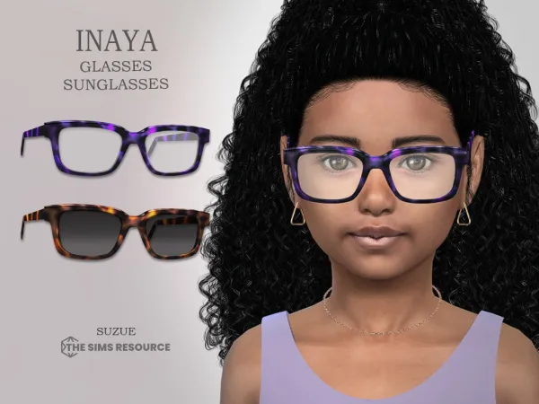 Alpha Inaya Glasses Sunglasses Child - The Sims 4 Custom Content