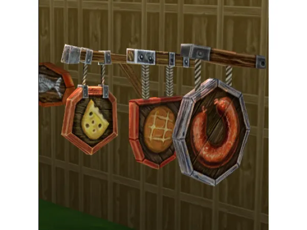 Maxis Match Medieval Old Town Food Makers Deco Items Shop Signs - The Sims 4 Custom Content