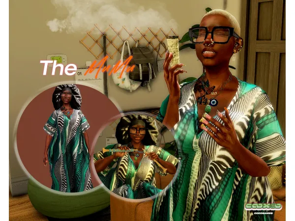 Alpha MuMu Silk Night Gown (FREE GIFT) by cocogames - The Sims 4 Custom Content