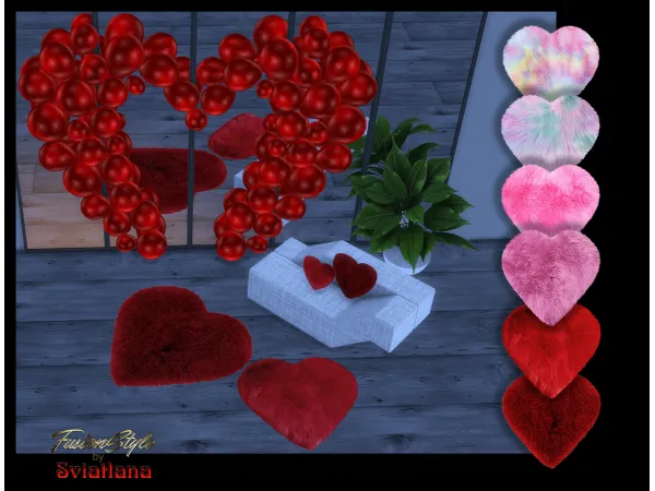 Alpha Rug heart - The Sims 4 Custom Content