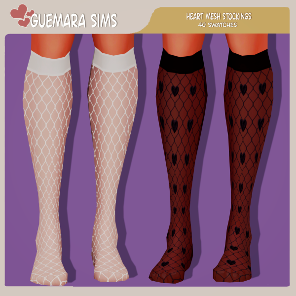 Mix Heart Mesh Stockings (Public now) by simsfinds - The Sims 4 Custom Content