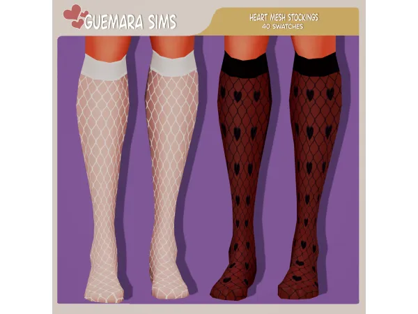 Mix Heart Mesh Stockings (Public now) by guemarasims - The Sims 4 Custom Content