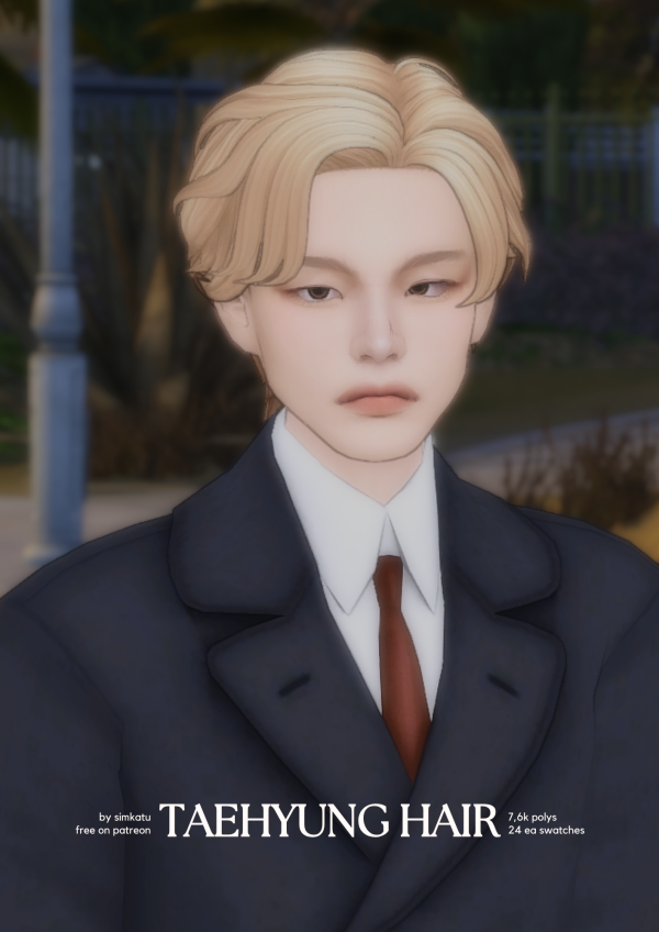 Maxis Match taehyung hair by simsfinds - The Sims 4 Custom Content
