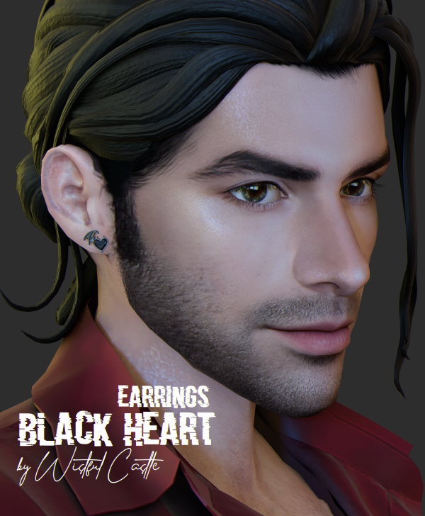 Mix Black Heart (Earrings) by simsfinds - The Sims 4 Custom Content