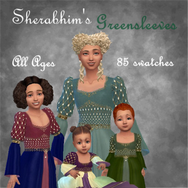 Maxis Match Sherabhim's Greensleeves Dress for All Ages by simsfinds - The Sims 4 Custom Content