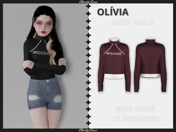 Alpha Olívia Shirt Child - The Sims 4 Custom Content