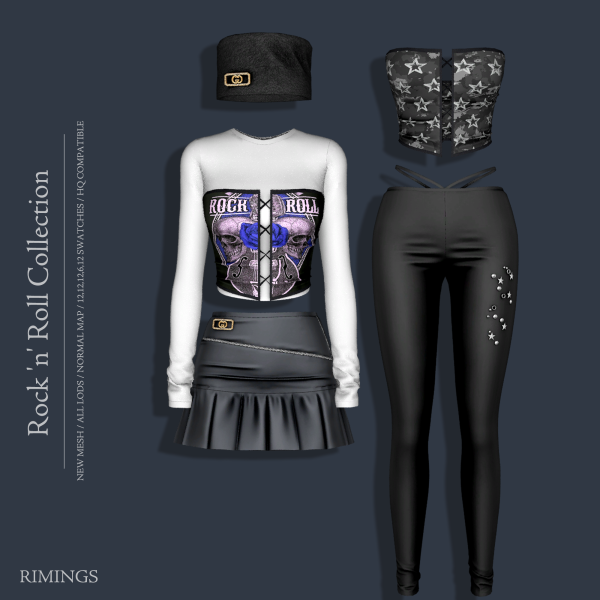 Alpha [RIMINGS] Rock 'n' Roll Collection by simsfinds - The Sims 4 Custom Content