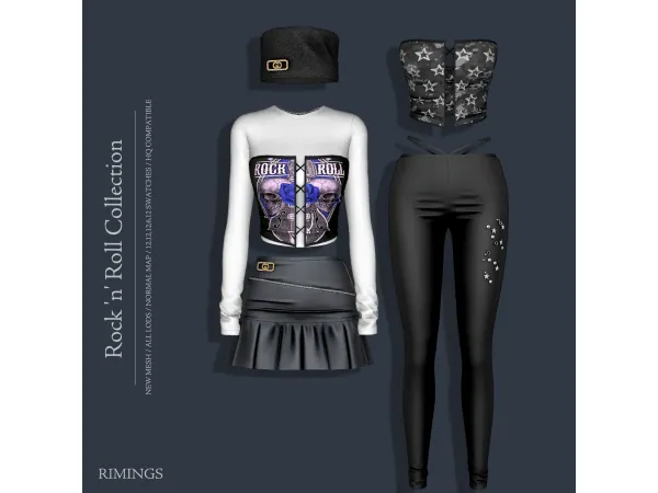 Alpha [RIMINGS] Rock 'n' Roll Collection by RIMINGs - The Sims 4 Custom Content