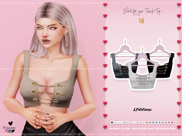 Alpha Bad for you Tank Top Supporters Members by simsfinds - The Sims 4 Custom Content