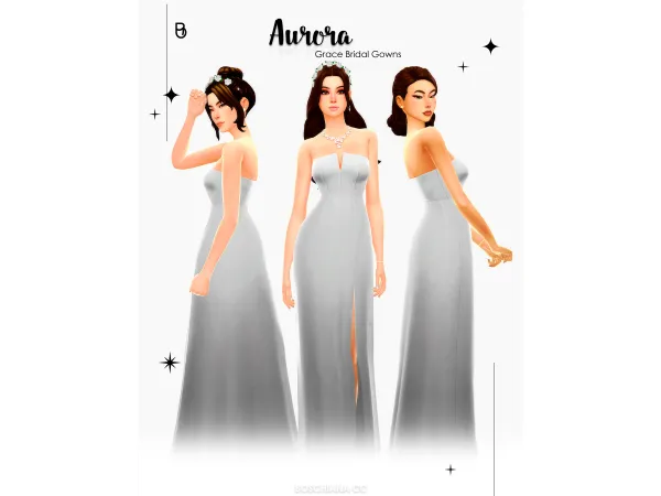 Maxis Match AURORAGRACE BRIDAL GOWNS - The Sims 4 Custom Content