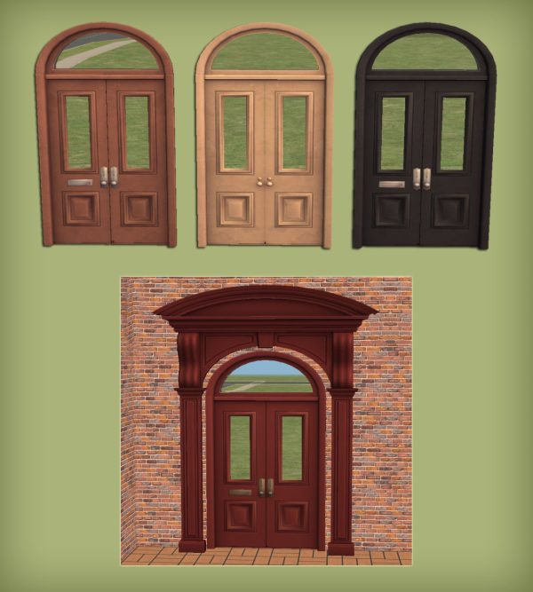 Harrie Brownstone Window Door and Frame for by simsfinds - The Sims 2 Custom Content