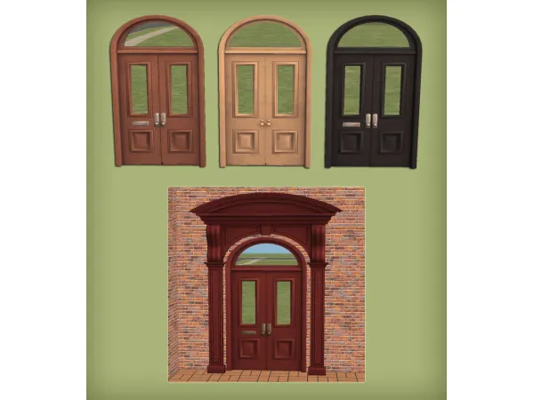 Harrie Brownstone Window Door and Frame for - The Sims 2 Custom Content